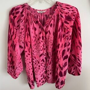 Tucker NYC classic blouse leopard print size XS 100% silk